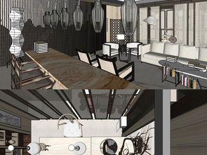 北欧现代新中式住宅室内SU模型设计 融合美学与实用的空间典范